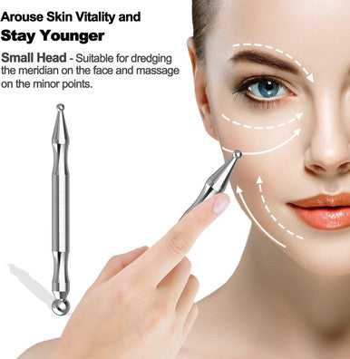 Acupuncture Pen - Stainless Steel Manual Acupuncture Pen - For Full-Body Deep Tissue Merdian Pain Relief & Facial Massage