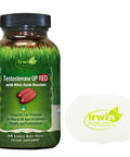 Irwin Naturals Testosterone Up Red With Nitric Oxide Booster Powerful 2-In-1 Formula Enhance Vitality And Performance 60-Liquid Soft-Gels Bundle With A Pill Case