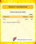Healthspan Vitamin C Sustained Release 500mg (3 Months' Supply) | to Support Your Immune and Nervous Systems | Added zinc to Support Cognitive Function | Vegan