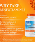 DoctorS Best Benfotiamine 300 With Benfopure Helps Maintain Healthy Glucose Metabolism NonGmo Vegan Gluten Soy 300 Mg 60 Veggie Caps