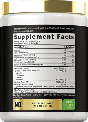 Carlyle Stim Pre Workout Powder | BCAA Amino Acids | 7g BCAA | Fruit Punch Flavor | Non-GMO and Gluten Supplement
