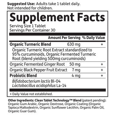 Garden of Life Organics Maximum Strength Turmeric Joints & Mobility Support 30 Tablets - 500Mg Curcumin (95% Curcuminoids) Black Pepper - Organic Non-Gmo Vegan & Gluten Free Herbal Supplements