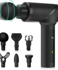 Medcursor Massage Gun, High Intensity Brushless Motor, Muscle Massage Gun Deep Tissue For Athletes With 6 Massage Heads, Electric Percussion Massager For Any Pain Relief, Gifts For Father/Dad (Black)