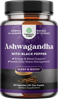 Natures Craft Best Ashwagandha Root Powder Capsules 1300 mg Premium Relaxation Sleep Natural Supplement Calming Energy Rejuvenate 100% Pure Potent Ingredients for Women and Men 30 Servings per Container