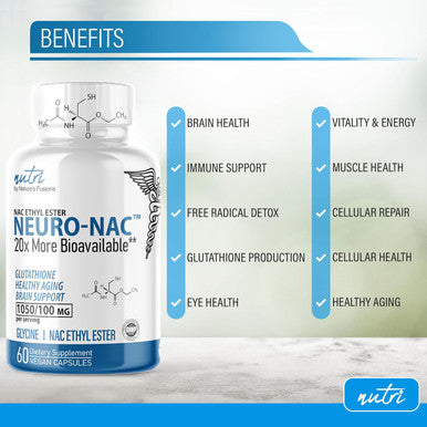 Neuro NAC Supplement N-Acetyl Cysteine Ethyl Ester - 20x More Bioavailable Than NAC 600 mg (60 Capsules)