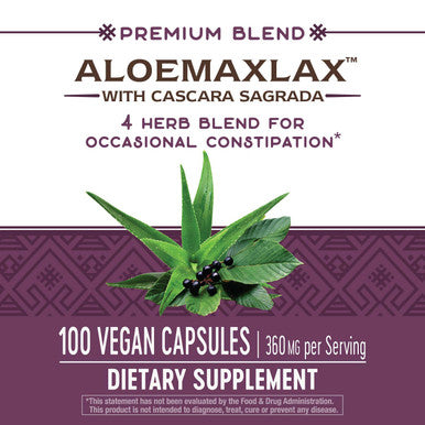 Nature's Way AloeMaxLax with Cascara Sagrada for Occasional Constipation, 4 Herb Blend, 100 Count