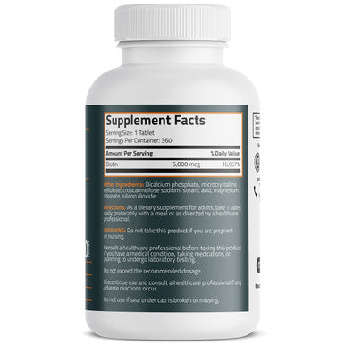 Bronson Biotin 5 000 Mcg High Potency Beauty 360 Tablets