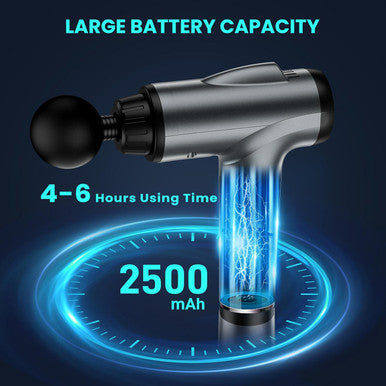 Jqx Massage Gun Deep Tissue, High Percussion Back Neck Massager For Athletes, Handheld Muscle Massager Gun With 30 Speed Levels 9 Replacable Heads, For Men & Women (Grey)