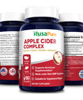 NusaPure Apple Cider Vinegar Complex - 180 Veggie Caps - Organic ACV and Ceylon Cinnamon, Organic Ginger, Bioperine & Organic Cayenne