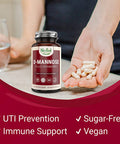 Nested Naturals D-Mannose 500 mg Supplement with Cranberry Extract | Natural Fast Treatment for UTI Bladder Infections | D Mannose Cranberry Pills | Urinary Tract & Bladder Health | 60 Vegan Capsules