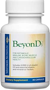 Dr. Whitaker's BeyonD3 Vitamin D3 Supplement 5000 IU Plus Boron Vitamin K2 Magnesium and Zinc Supports Immune Health Calcium Metabolism and Bone Mineralization 30 Capsules
