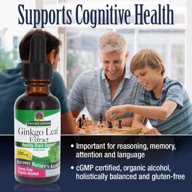 Nature'S Answer Ginkgo Leaf with Organic Alcohol 1 Fluid Ounce | Promotes Cognitive Function | Mental Clarity | Natural Energy Booster