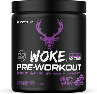 Bucked Up Woke HIGH STIM Pre Workout Best Tasting Focus Nootropic Pump Strength and Growth