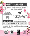 Numi Organic Tea White Rose 16 Tea Bags (Pack of 6) Velvety White Tea & Fragrant Rosebuds Low Caffeine