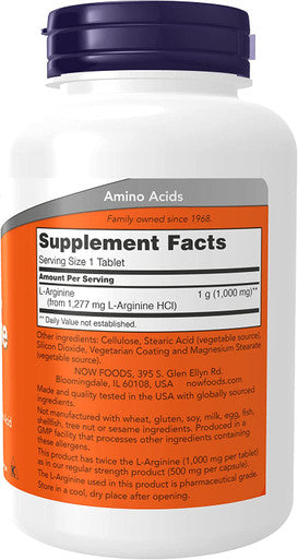 Now Foods Double Strength L Arginine 1000 Mg Tablets - 120 Count