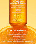 JUMISO All Day Vitamin Serum Brightening Balancing Facial Serum Vitamin C A B D E Serum with Vitamin Korean Skincare Skin brightening soothing Vegan serum Vitamin tree extract 86.14 Niacinamide 20000ppm1.01 fl oz serum