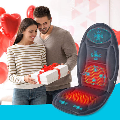 Mynt Vibration Massage Seat Cushion Memory Foam Support Chair Pad, Back Massager With 8 Vibrating Motors & Soothing Heat,Electric Seat Massager For Home Office Use(Gray)