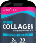 NeoCell Marine Collagen for Radiant and Youthful Skin*, Collagen Types 1 & 3, with Hyaluronic Acid, Paleo Friendly, Gluten-Free, 120 Capsules