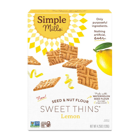 Simple Mills Honey Cinnamon Seed & Nut Flour Sweet Thins, Paleo Friendly & Delicious Sweet Thin Cookies, Good for Snacks, Nutrient Dense, 4.25oz, Pack of 1