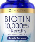 Carlyle Biotin 10000mcg | 150 Capsules | Beauty Formula with Keratin | Non-GMO Gluten Supplement
