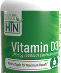 Health Thru Nutrition Vitamin D3 Softgels 5000iu Pack of 360