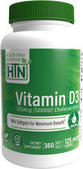 Health Thru Nutrition Vitamin D3 Softgels 5000iu Pack of 360