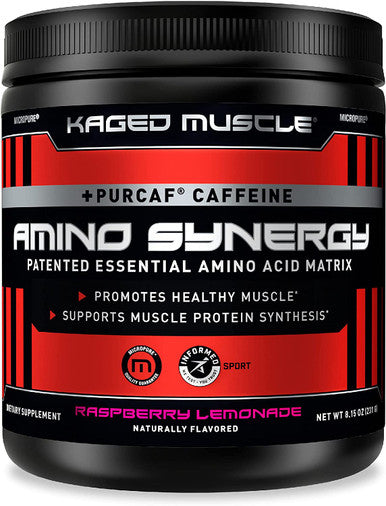 Kaged Muscle Amino Synergy - Vegan BCAA + EAA Powder, Premium Vegan Branched Chain Amino Acid and Essential Amino Acid Supplement with Coconut Water, Raspberry Lemonade, 30 Servings