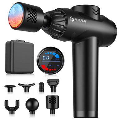 Aerlang Massage Gun With Heat And ColdDeep Tissue Massage Gun Back And Neck Massager For Pain ReliefMuscle Percussion MassagerHandheld Messager With 7Heads&Silent Birthday s For Him