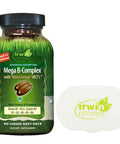 Irwin Naturals Mega B-Complex Vitamin B With Quick Energy Mct'S (60 Softgels) Bundle With A Lumintrail Pill Case