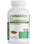 Bronson Cinnamon Plus Chromium Picolinate Supplement, High Potency Chromium, Non-Gmo, 120 Vegetarian Capsules
