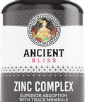 Zinc Complex Capsules With Enhanced Absorption, Antioxidant & Immune Support Supplement, Zinc Supplement For Men & Women By Ancient Bliss (60 Capsules)
