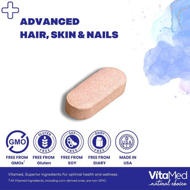 Hair Skin And Nails Vitamins - Collagen Pills For Hair Growth, Biotin 5000Mcg To Strengthen Nails And Glowing Skin, Hyaluronic Acid, Vitamin C, E, B6, Keratin Hair Treatment (60 Tablets)