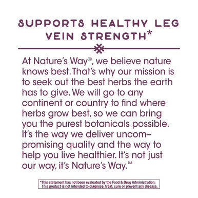 Nature'S Way Leg Veins Support Blend, Horse Chestnut, Grape Seed Extract, And Cayenne Pepper For Leg Vein Support, Vegetarian, 60 Capsules