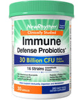 NewRhythm Probiotics for Immune Support Akkermansia Probiotic Supplement for Women & Men 30 Billion CFU 16 Strains Plus Zinc Vitamin C & D3 Elderberry & Echinacea Non-GMO 30 Capsules