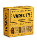 South 40 Snacks Crunchy Nut Bars, Mix of 6 Variety Pack, Touch of Honey, Natural Protein (40g Bar, Pack of 12)