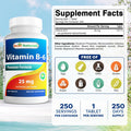 Best Naturals Vitamin B-6 25 Mg Tablets 250 Count