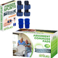 Simply Seniors Finger Splints For Trigger Finger & Absorbent Pads - Finger Brace For Arthritis Injury Sprain & Pain For Index Middle & Ring Finger -For Portable Toilet Bags Porta Potty Bed Pan Chair & Bucket