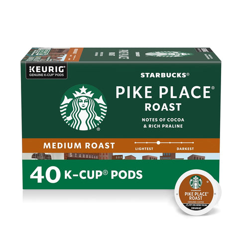Starbucks K-Cup Coffee Pods, Medium Roast Hot or Iced Coffee, Pike Place Roast, 60 Keurig Pods ÃƒÂ¢Ã¢â€šÂ¬Ã¢â‚¬Â¹