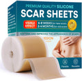 Silicone Scar Sheets, Silicone Scar Tape(1.6"X 120" Roll-300Cm), Silicone Tape For Scars, Scar Tape For Surgical Scars, Silicone Scar Strips For C-Section, Tummy Tuck, Keloid, And Surgical Scars