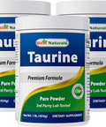 Best Naturals 100% Pure Taurine Powder Form - Taurine 1000mg per Serving - 1 Lb (454 gm) (1 LB (Pack of 3))