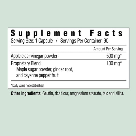 Country Farms Apple Cider Vinegar Capsules, with Ginger, Cayenne and Maple, Helps Aid Digestion, Supports Healthy Weight Loss, Cleanses and Detoxifies, Supports Water Balance, 90 Count, 90 Servings