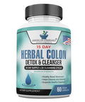 Colon Cleanse, Colon Detox, Colon Cleanse Pills, Colon Cleanser, Herbal Laxative, Detox Cleanser, Detox Supplements for Bloating, Constipation Relief, Digestive Health, Bowel Movement. 60 Vegan Caps