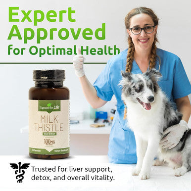 Lignans For Life Milk Thistle Seed Extract Herbal Supplement For Dogs, 100Mg - 60 Vegetarian Capsules, Canine Liver Health, Natural Milk Thistle Supplement, Liver Supplement, Liver Support Supplement
