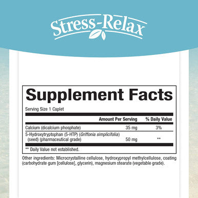 StressRelax by Natural Factors 5HTP 50 mg Support for Emotional Health and Relaxation 60 caplets 60 servings