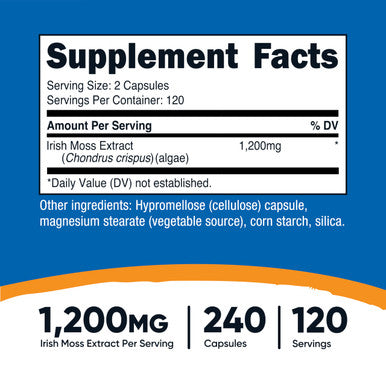 Nutricost Irish Sea Moss Extract Capsules 1,200mg per Serving 240 Capsules