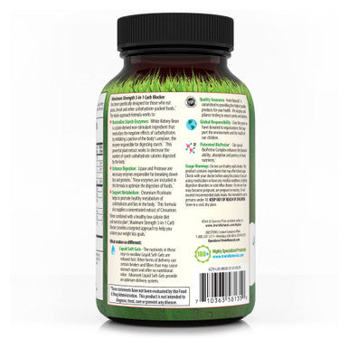 Irwin Naturals Maximum Strength 3-In-1 Carb Blocker - Neutralize Carbohydrates And Support Metabolism - 150 Liquid Softgels