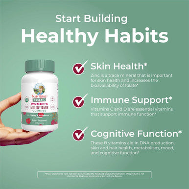 Maryruth Organics Multivitamin for Women | Womens Multivitamin Gummy | Vegan | USDA Organic | Immune Support Gummy Vitamins | Hair and Skin Vitamins for Women | Vitamin D3 | Selenium | 60 Count