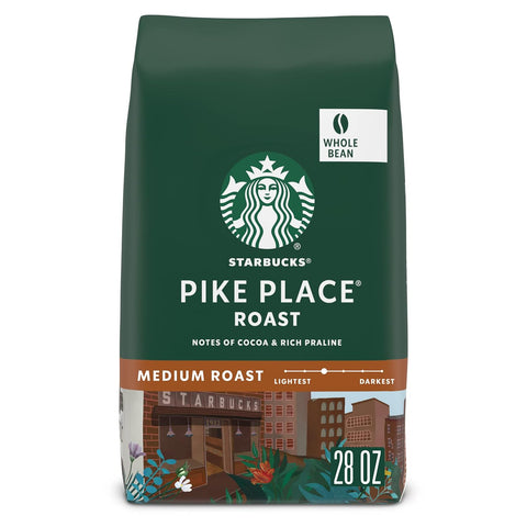 Starbucks Whole Coffee Beans, Medium Roast Hot or Iced Coffee, Pike Place Roast, 28 oz ÃƒÂ¢Ã¢â€šÂ¬Ã¢â‚¬Â¹