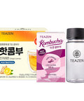 Teazen Kombucha Mulled Wine Lemon Ginger Flavor 2 Pack with Classic Eco Bottle (Kombucha Powder 40 Sticks Eco Bottle 1EA x 11.8oz)