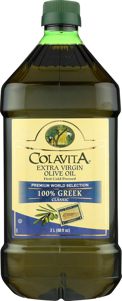 Colavita Greek Extra Virgin Olive Oil Pack of 2 Glass Bottle